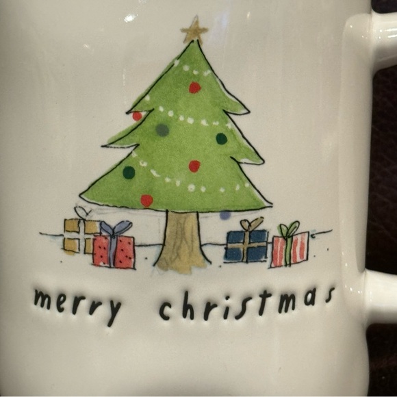Rae Dunn Merry Christmas Watercolor Christmas Tree with Gifts Ceramic Mug - Picture 2 of 6